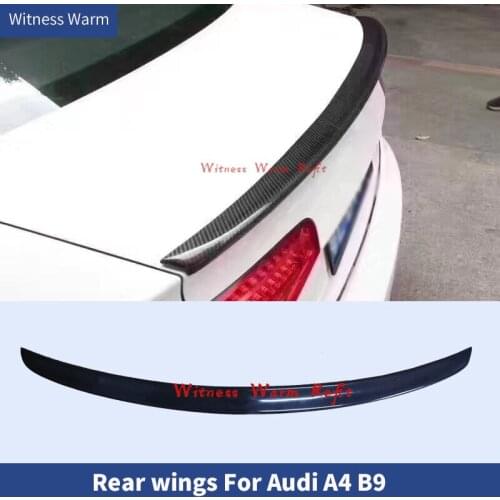 Fit For Audi A4 B9 Sedan 4Doors 2016 2017 2018 2019 High Quality Carbon Fiber FRP Rear Spoiler Tail Trunk Lip Wing