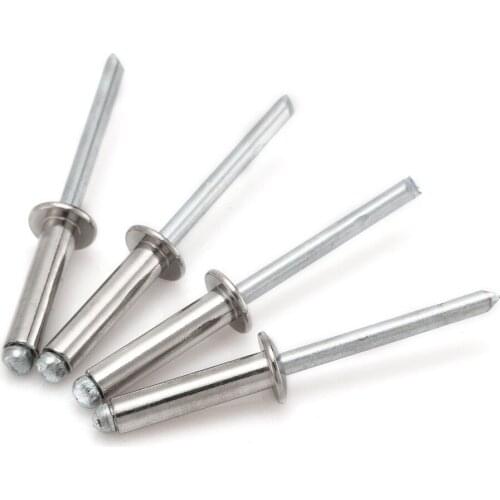 50PCS 304 semi-steel open-type M4*12 core pulling rivets Blind Round Head Rivets Nail Decoration Pop Rivets