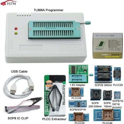 High Quality Original V10.41 TL866II Plus Universal Minipro Programmer with 29 Adapters+test Clip PIC Bios High speed Programmer