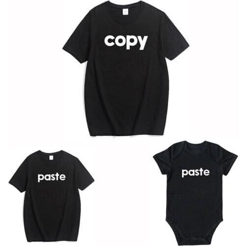 Copy paste Family Matching Clothes Mommy and Me Clothes T-shirt Mother Daddy Mom Kids T-shirt Baby Bodysuit Family Look Top