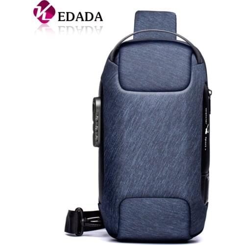 Oxford Crossbody Bag Anti-theft Shoulder Men Waterproof USB Sling Bag Multifunction Short Travel Messenger Chest Pack For Male