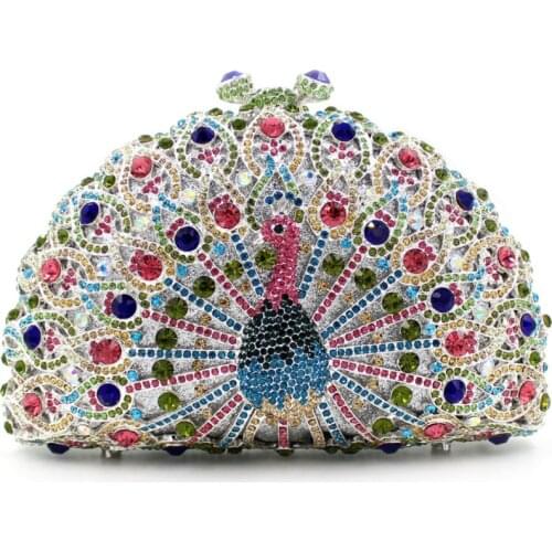 Golden Metal Women Clutch Bags And Purses Red Crystal Ladies Evening Clutches Bags Handbags Fashion Bridal Wedding Clutch Bag