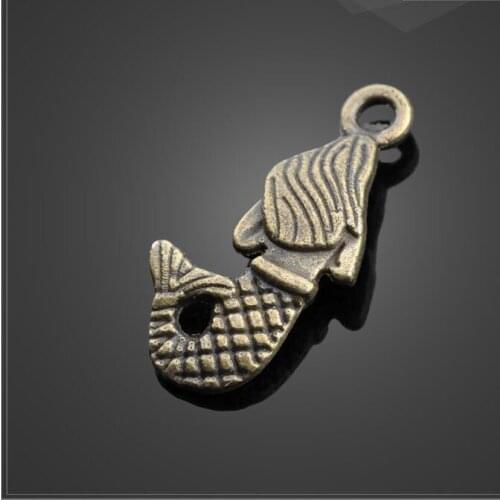 High quality 10 PCS/Lot 10.1mm*22.3mm alloy antique bronze plated diy accessories vintage mermaid metal charms