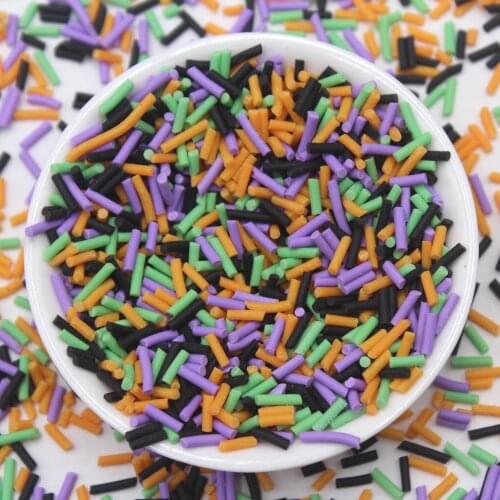 100g/Lot Long Simulation Candy Clay Slices Sprinkles Soft Pottery for DIY Cake Decoration Filling Accessories