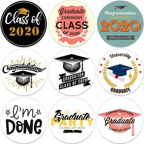 24/48pcs Graduation Stickers Graduation Caps and Diploma Labels Congrats Grad Graduation Sealing Stickers for Ceremony Party