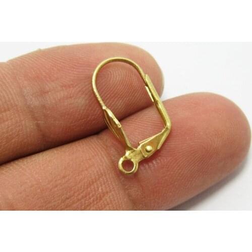 30pcs Brass Earring clasps 19.5x10.5mm Shell shape Raw brass leverback ear hook R262