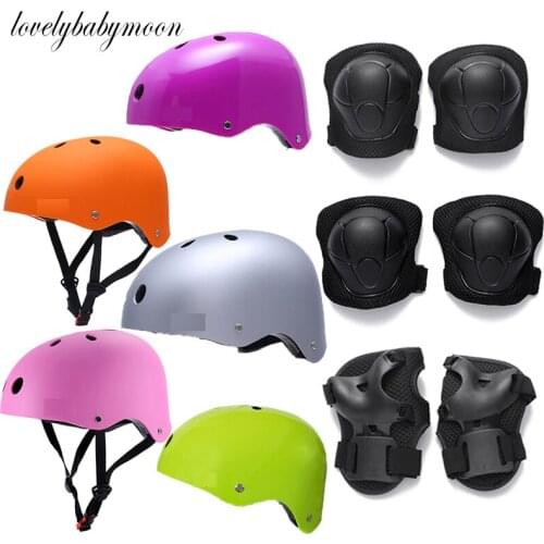 7Pcs Outdoor sports high-density helmet ABS cartoon childrens helmet professional riding helmet childrens protective equipment