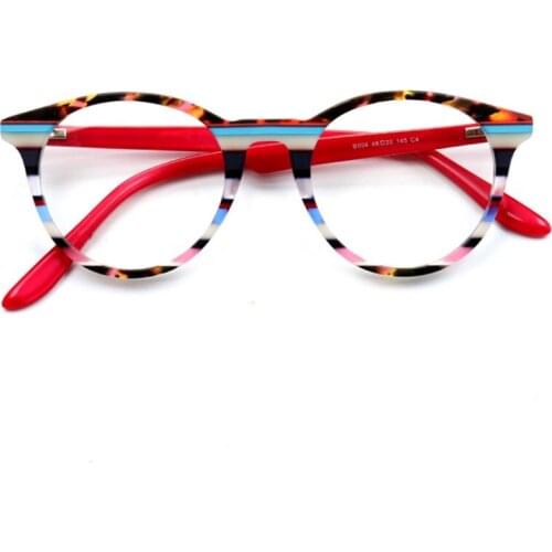 Acetate Round Handmade Glasses Frame Men Women Optical Fashion Computer Eyeglasses 50179