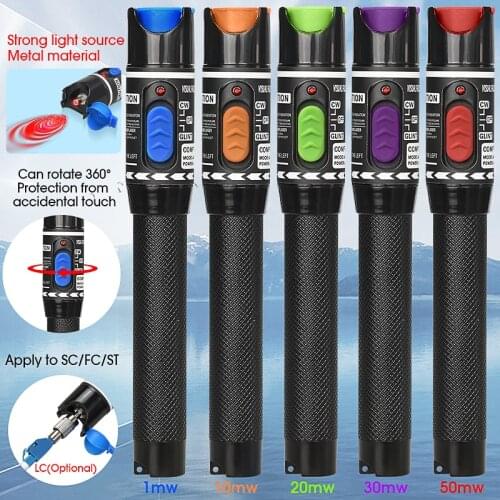 COMPTYCO Free shipping Laser 50MW/30MW/20MW/10MW/5KM Visual Fault Locator, Fiber Optic Cable Tester 10-50Km Range VFL AUA-H30/50