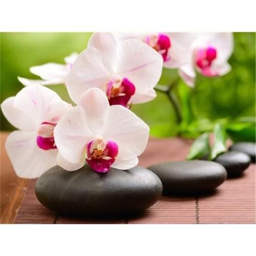 Orchid Flower Pre-Printed 11CT Cross Stitch Embroidery Complete Kit DMC Threads Hobby Craft Handiwork Sewing Jewelry Wholesale