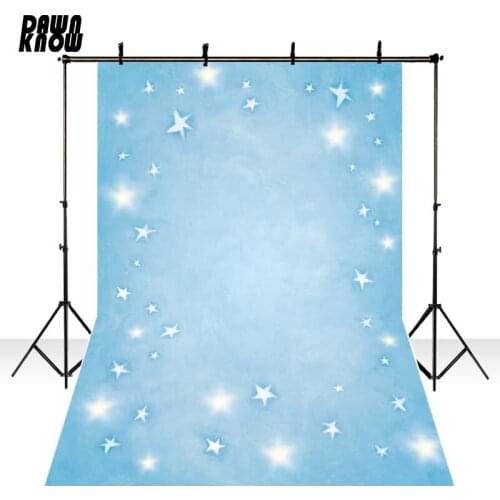 DAWNKNOW Blue Night Sky Vinyl Photography Background Star Newborn Photocall Backdrop For Children Photo Studio Props F2746