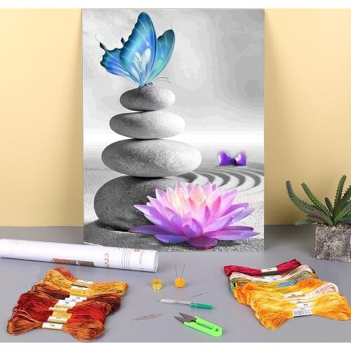 Region Zen Printed Canvas 11CT Cross-Stitch Embroidery Complete Kit DMC Threads Craft Handmade Hobby Needlework Gift Package