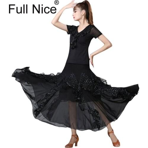 2 pieces set ballroom dance competition dresses waltz dance dress fringe luminous costumes standard ballroom dress foxtrot