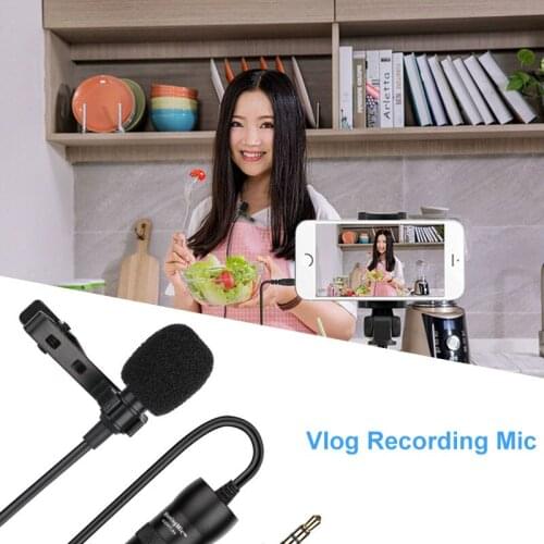 Condenser Lapel Lavalier Microphone Microphone Video Vlog Recording Mic for iPhone Canon Sony DSLR Zoom H1N Handy Recorder