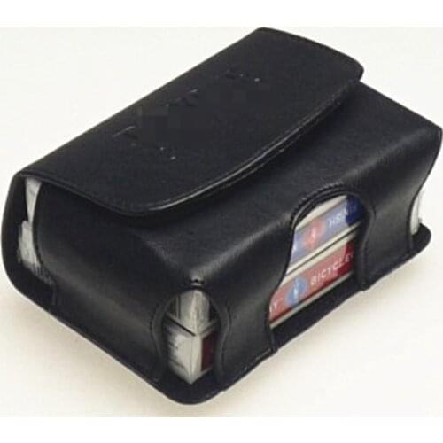 Leather Card Guard Playing Card Deck Carrier Case (Can Hold Two Decks) Card Clip Magic Tricks Close Up Accessories Gimmick Props