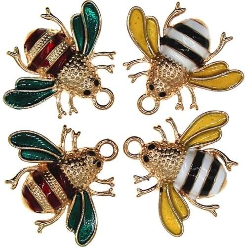 10Pcs Cute Insect Bee Enamel Animal Charms Making For DIY Women Pendant Necklaces Keychains Jewelry Wholesale Finding New