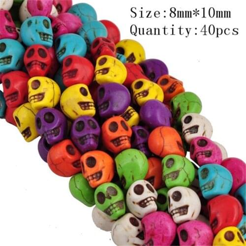 Fashion Skull Shape Spacer Loose Beads Charms DIY Colorful Necklace Bracelet Jewelry Beads Wholesale