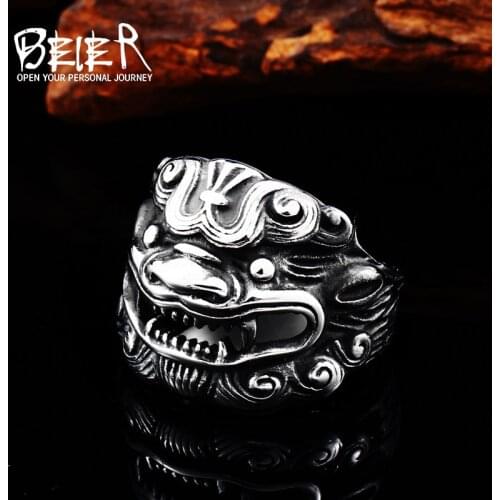 BEIER Stainless Steel Ring Wholesale Factory Price Animal ing for man fashion Punk Rock jewelry BR8-185 free shipping