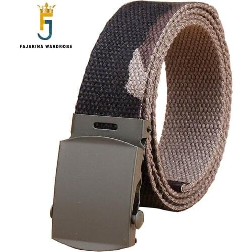 FAJARINA Unisex Quality Military Style Leisure Canvas Belt Automatic Buckle Tactics Customized Belts for Men 32mm Width CBFJ0049