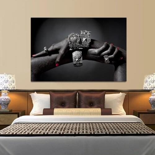 Canvas Art Wall Abstract Posters and Prints Canvas Painting Hand with Bracelet African Wall Art Picture Living Room Home Decor