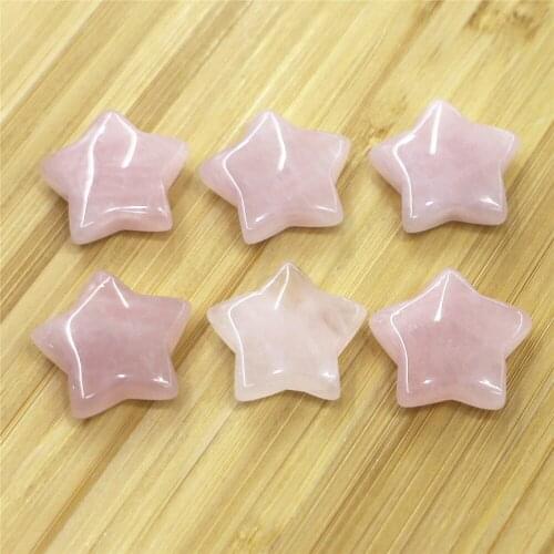 Natural Jades Rose Quartzs Star Shape Gem Healing Pentagram DIY Home Home Decoration Spiritual Chakra Necklace