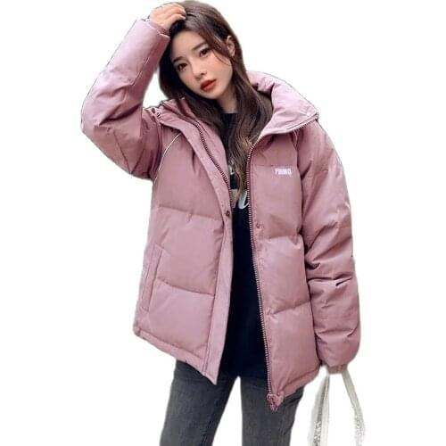 2021 New Winter Down Cotton Padded Clothes Womens Short Loose Thicken Cotton Ins Bread Clothes Coat Female Cotton Jacket