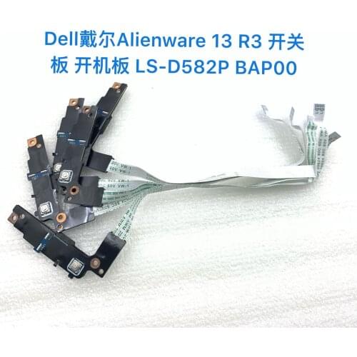 Original For Dell Alienware 13 R3 laptop Power Button Board with Cable LS-D582P BAP00 Repairing Accessories