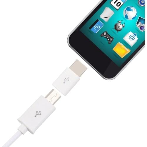 Etmakit Micro USB to Type-C Type C Adapter Sync Charge TypeC Connector ABS Inserted From Both Side Size NK-Shopping