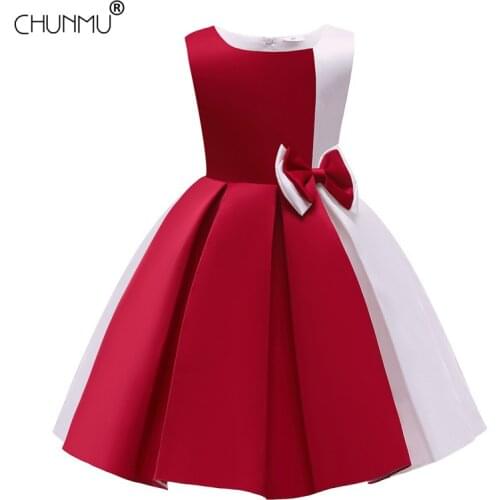Princess Flower Girl Dress Lace Bowknot Tutu Wedding Birthday Party Kids Dresses For Girls First Communion Childrens Costume