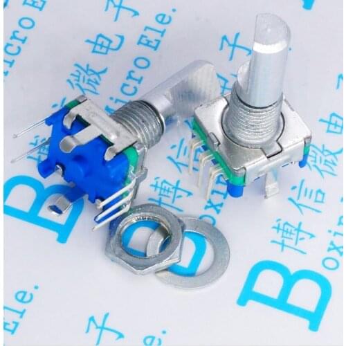 5Pcs Half Axle Rotary Encoder Code Switch Ec11 20Mm Audio Digital Potentiometer With Switch
