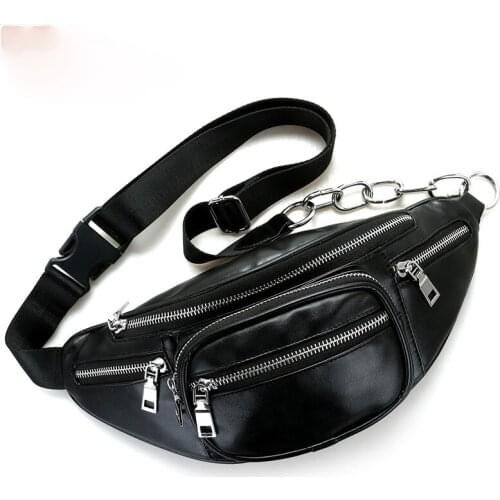 Casual Messenger Bag Fashion Women Waist Bag Chest Pack Bag Crossbody Sling Bag Purse PU Leather Handbags
