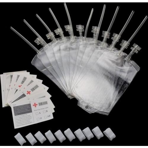 10pcs 350ml Transparent Food Grade Pvc Beverage Bag Vampire Blood Bag Cosplay Pouch Props Halloween Party Decoration Supplies