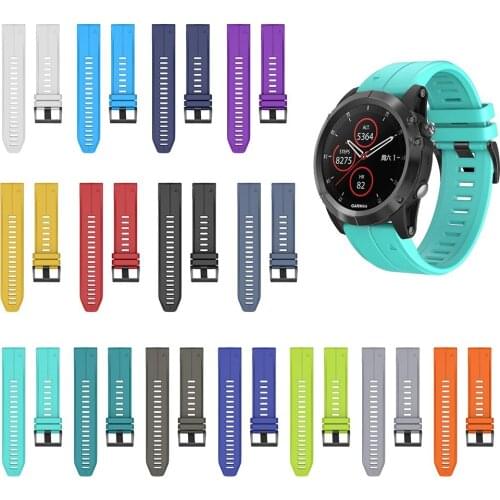EiEuuk Soft Silicone Quick Fit Replacement Watchband Strap Wristband for Garmin Fenix 6 PRO/ Fenix 5/5 Plus/Forerunner 935/S60
