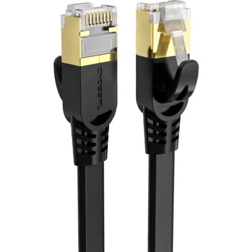 Choseal Cat 7 Ethernet Cable High Speed with RJ45 Gold Plated Wire For Router- 25ft Flat Internet Network Computer Patch Cord
