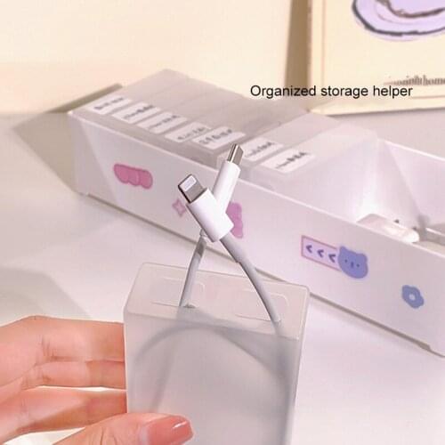 Data Cable Storage Box Finishing Box Power Cord Desktop Sub-grid Line Box Sundries Storage Box 4 Style Home Storage Organizati