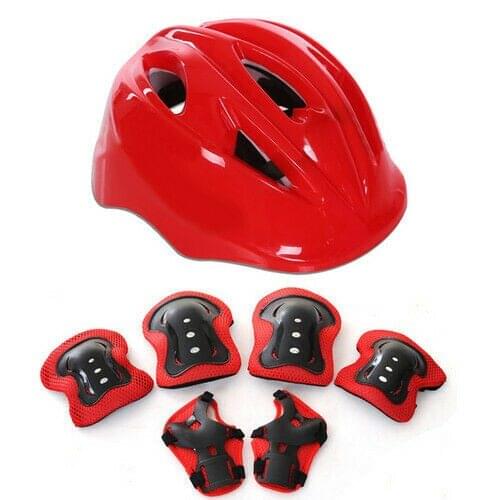 Hirigin 7Pcs/set Kids Boy Girl Safety Helmet Knee Elbow Pad Sets Children Cycling Skate Bicycle Helmet Protection Safety Guard