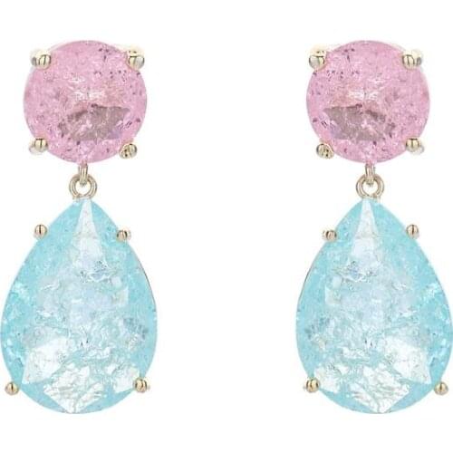 CZ Cubic Zirconia Candy Colors Dangle Earrings for Girls, Earring for Women Prom Jewelry Accessories 925 Silver Pin CE11057