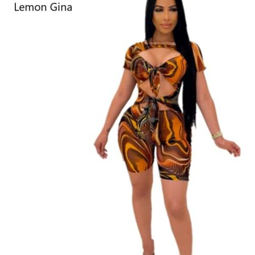 Lemon Gina Summer 2021 Womens Fashion Casual Print Jumpsuit