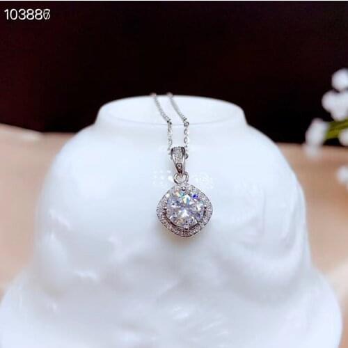 1ct moissanite Round 6.5mm size color D 925 silver rose gold plated womens bubble Necklace