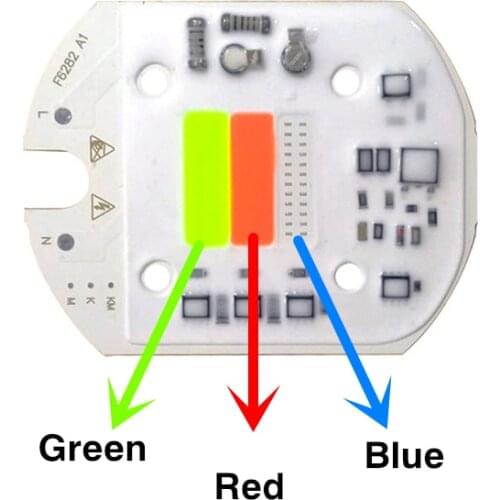 1pcs 220V 30W LED COB Chip RGB AC220V 30 watt Colorful Light Source With Smart IC Driver Chip For DIY Floodlight Spotlight