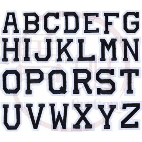 1pc Black English Alphabet Letter A-Z Applique Sewing & ironing On letters Patch For Clothing Badge Paste For Clothes Bag Shoes