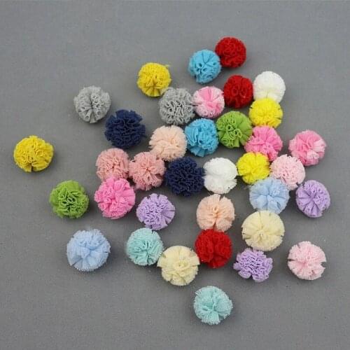2.5cm Lace Pom Poms Trim Ball Mini Fringe Pom Pom DIY Decoration Pom Mesh Ball Hair Ornaments Toy Accessories Wholesale 40pcs