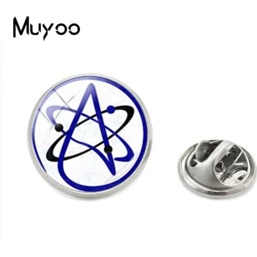 2018 New Arrival Fashion Jewelry Brooch Lapel Pins Atheist Atheism Symbol Art Role Photos Glass Fashion Handmade Brooches Pins