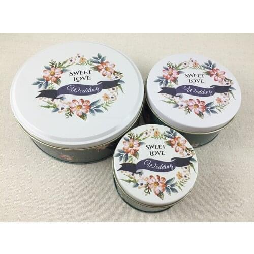 3pcs/set New Arrival! Round Shape Food-grade Biscuit box Tin Storage Case Mini Pill Box Jewerly Box Free Shipping