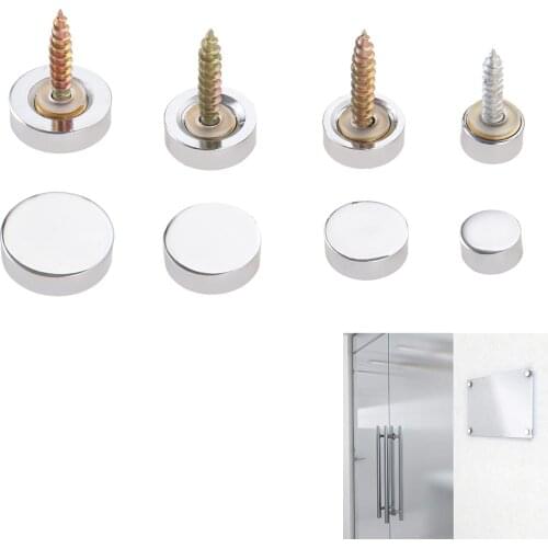 4 PCS 10/14/16/18mm Decorative Mirror Screw Cap Nails Screw Covers Fasteners Sign/Advertising Nails Hardware Polished Chrome