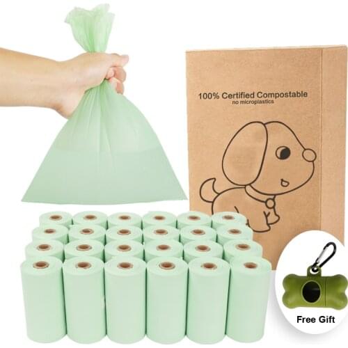 24rolls Biodegradable Dog Poop Bags Corn starch Waste Bag for Dogs 300 counts pooper bags