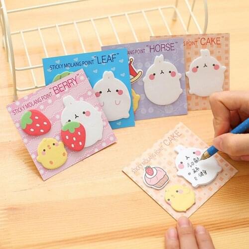 Kawaii Memo Pad Bookmarks Creative Cute Bunny Sticky Notes Index Posted It Planner Stationery School Supplies Paper Stickers