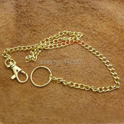 2 pcs 18" Chain 1"keyring Swivel Lobster Clasp Snap for ring money Clip cash Wallet Gold Color