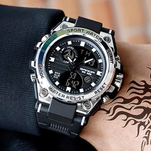 SANDA Professional Military Mens Sports Watches Digital LED Army Dive Watch Men Fashion Casual Electronics Wristwatches Relojes