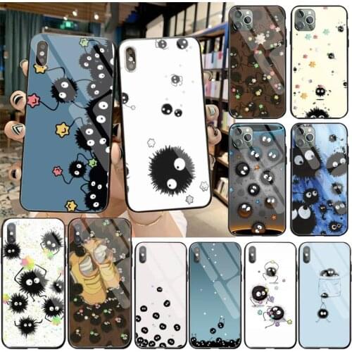 Studio Ghibli Spirited Away Soot Totoro Phone Case Shell Tempered Glass For iPhone 11 Pro XR XS MAX 8 X 7 6S 6 Plus SE 2020 case